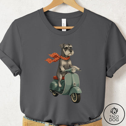 Schnauzer Scooter T-Shirt Asphalt Taco-Dog