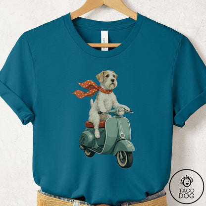 Sealyham Terrier Scooter T-Shirt Deep Teal Taco-Dog