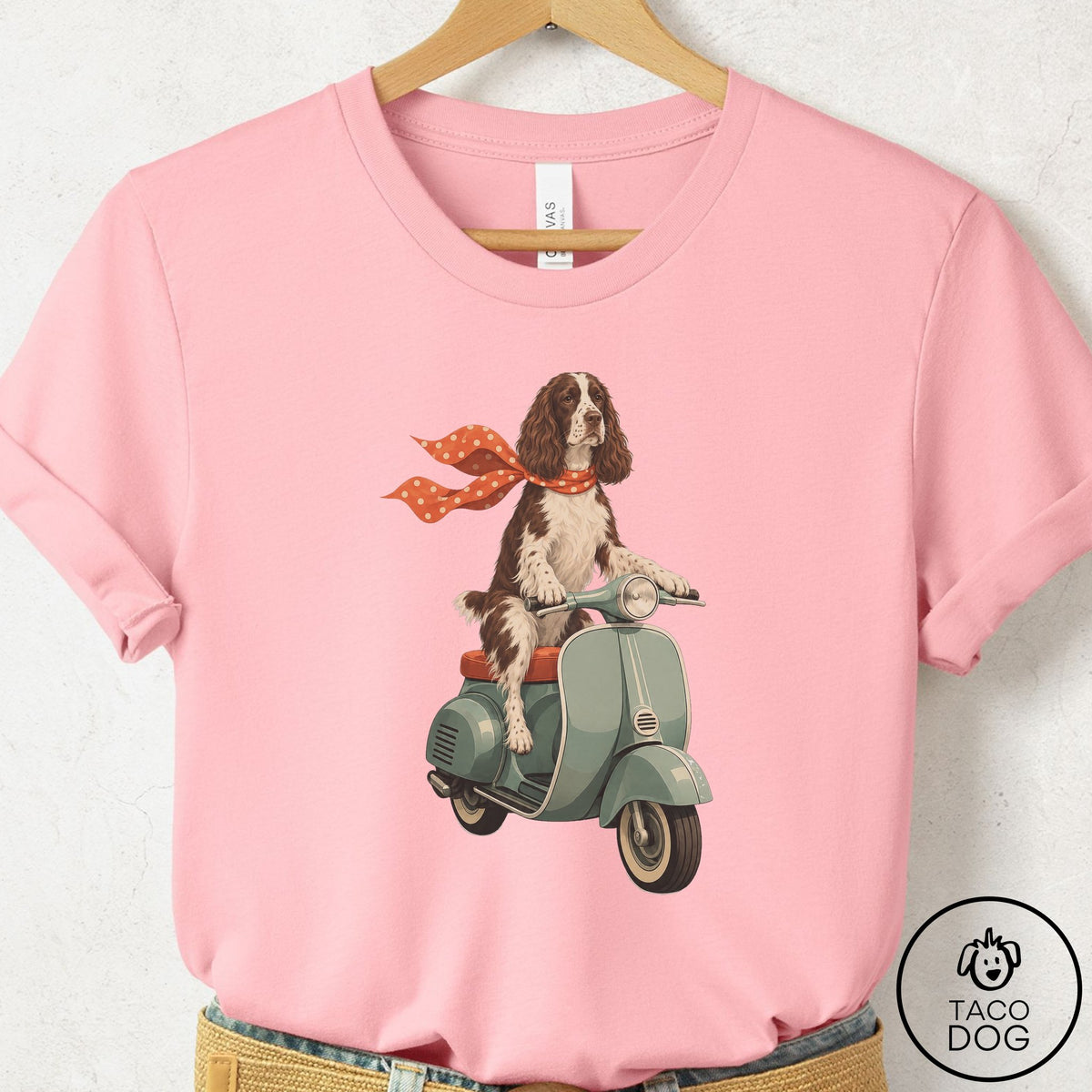 Springer Spaniel Scooter T-Shirt