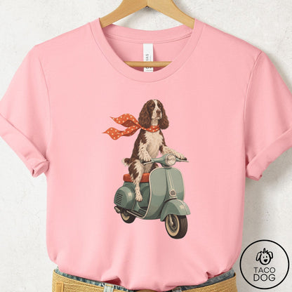 Springer Spaniel Scooter T-Shirt