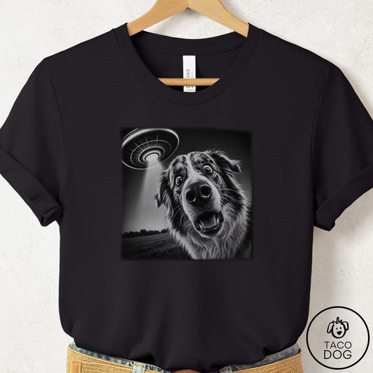 Australian Shepherd Selfie T-Shirt Black Taco-Dog