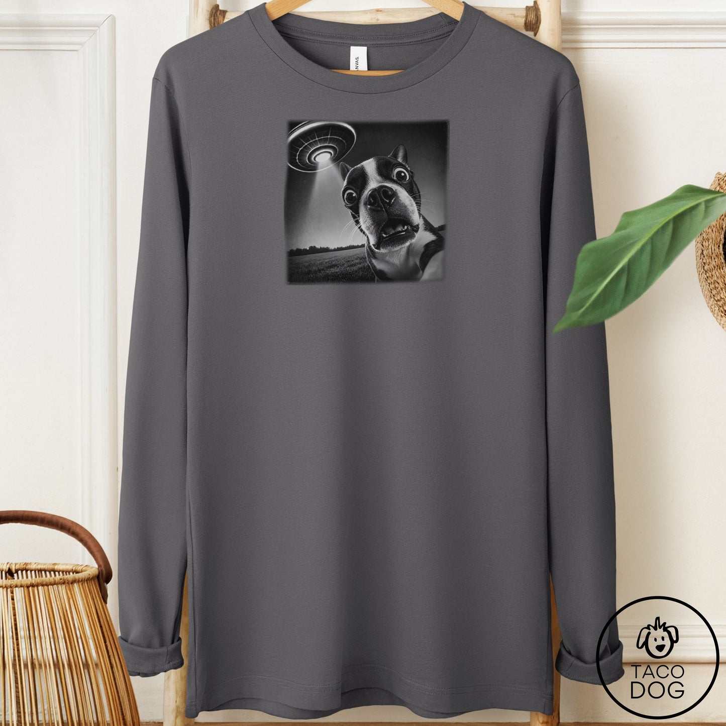 Boston Terrier Selfie Long Sleeve Tee