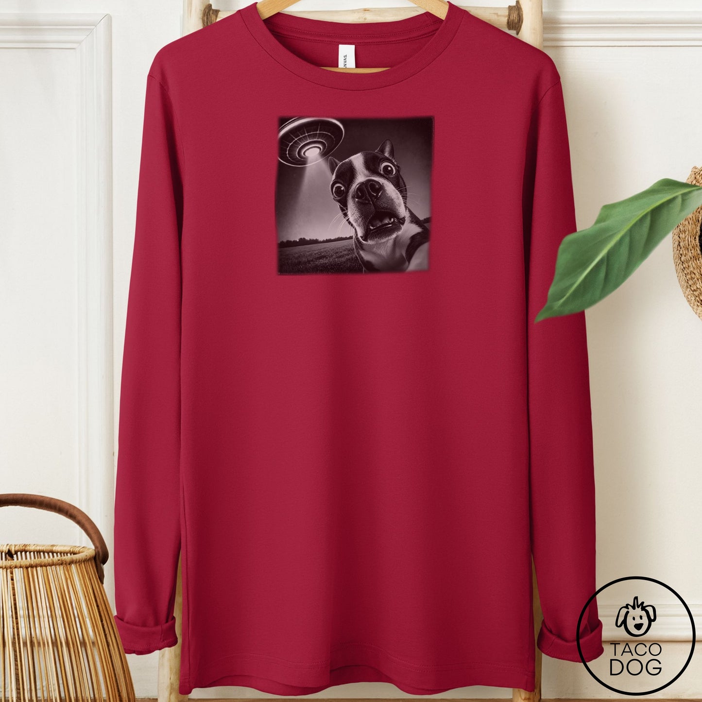 Boston Terrier Selfie Long Sleeve Tee