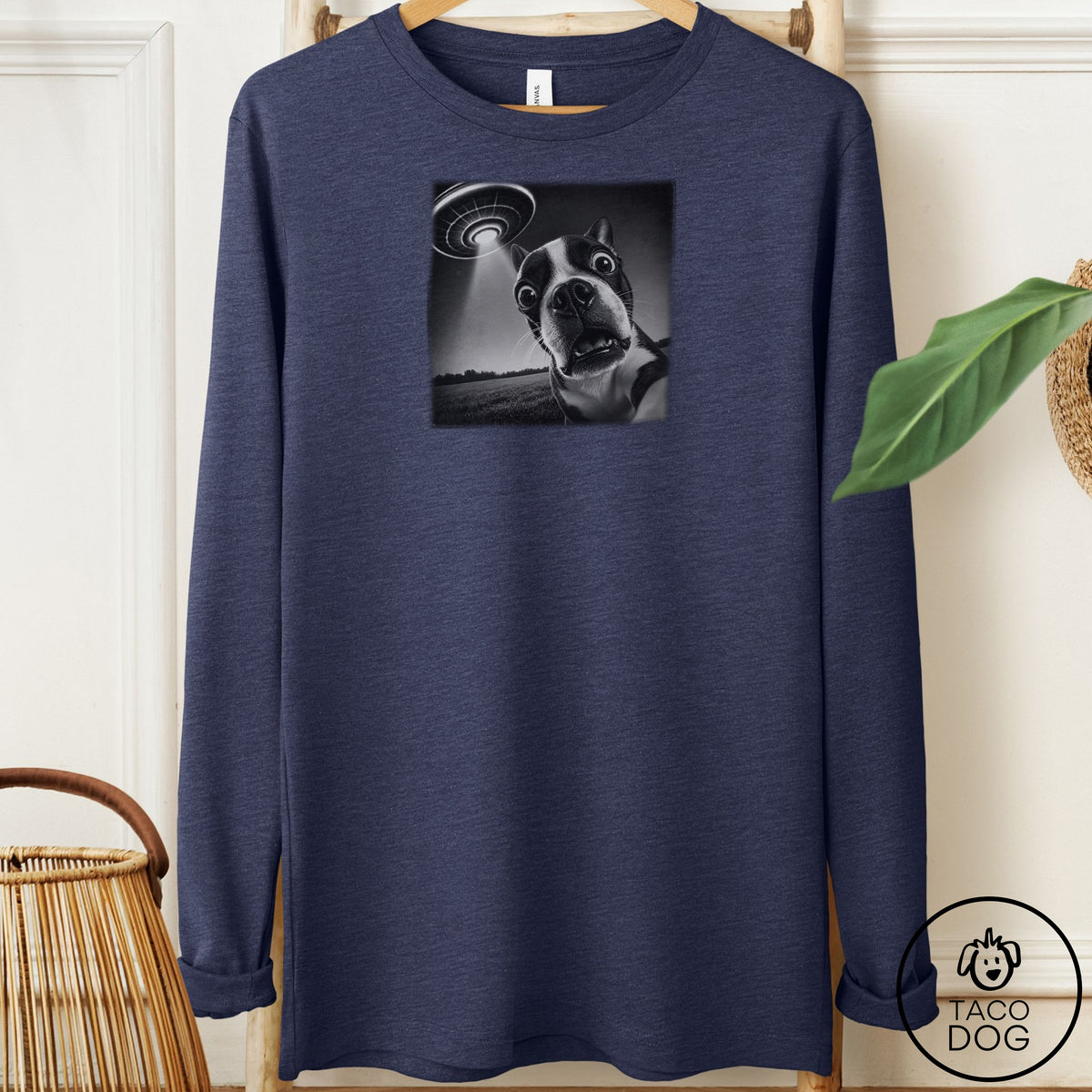 Boston Terrier Selfie Long Sleeve Tee