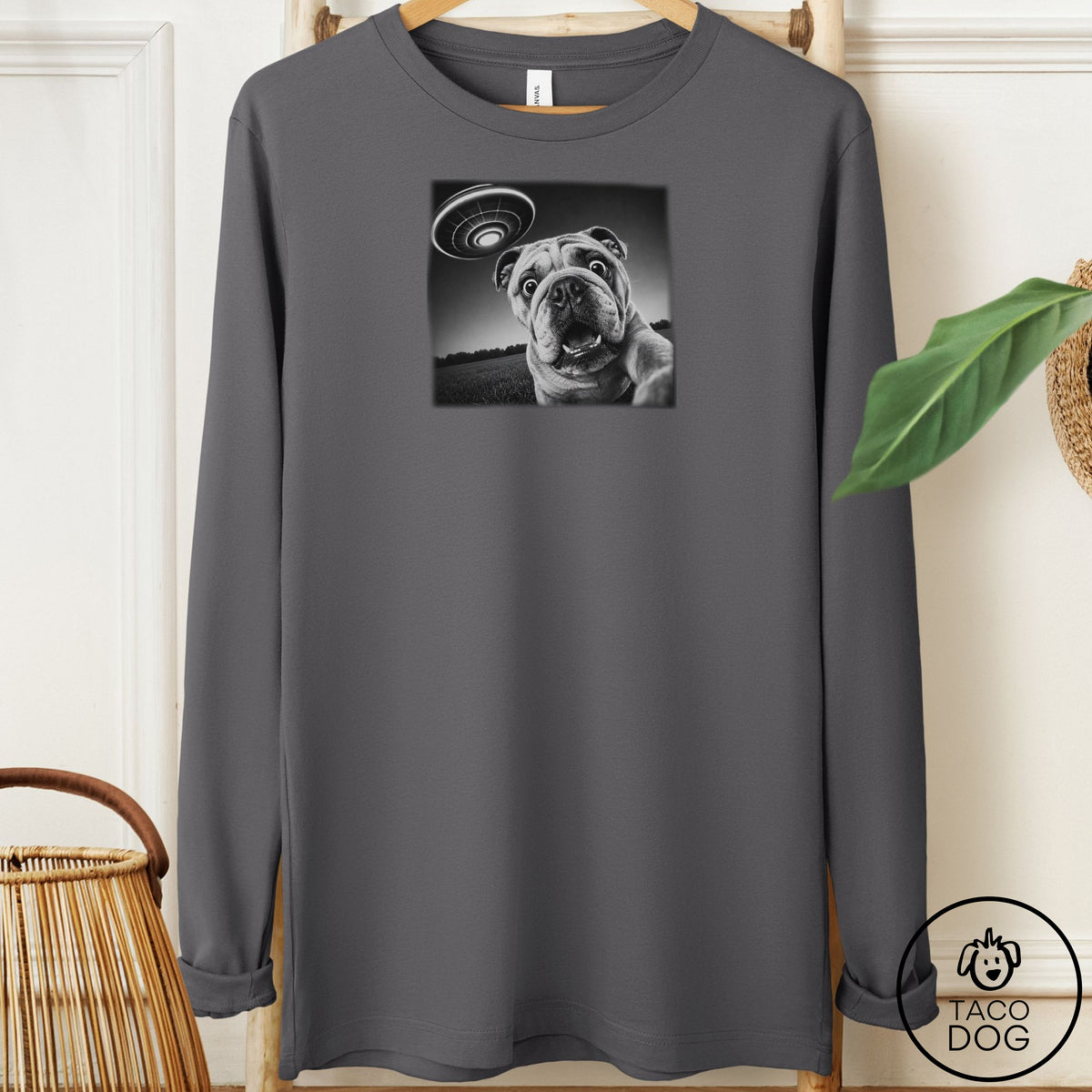 English Bulldog Selfie Long Sleeve Tee