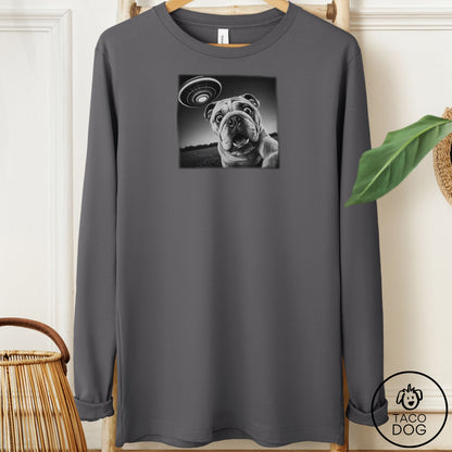 English Bulldog Selfie Long Sleeve Tee