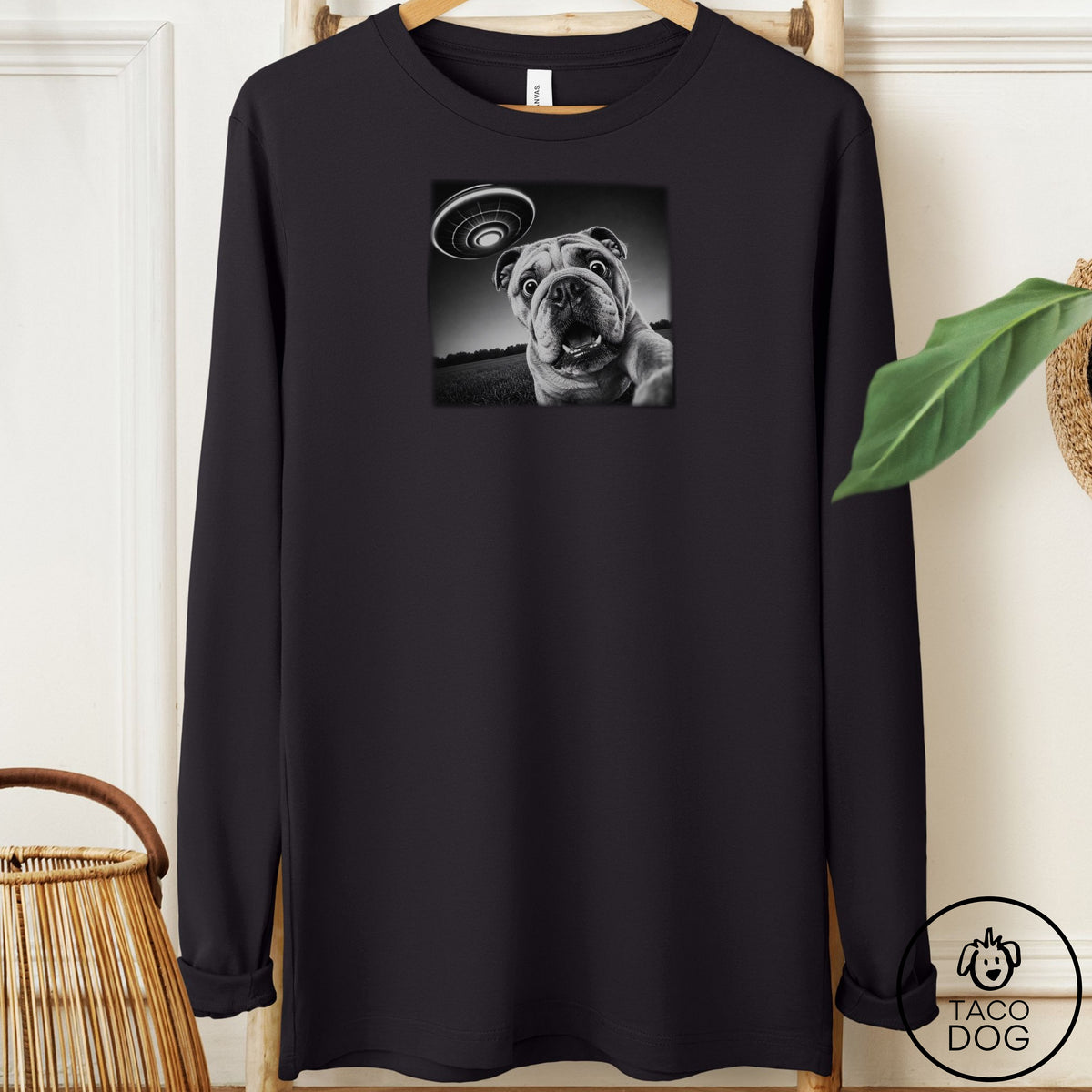English Bulldog Selfie Long Sleeve Tee