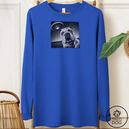 English Bulldog Selfie Long Sleeve Tee