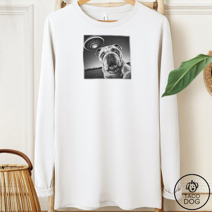 English Bulldog Selfie Long Sleeve Tee