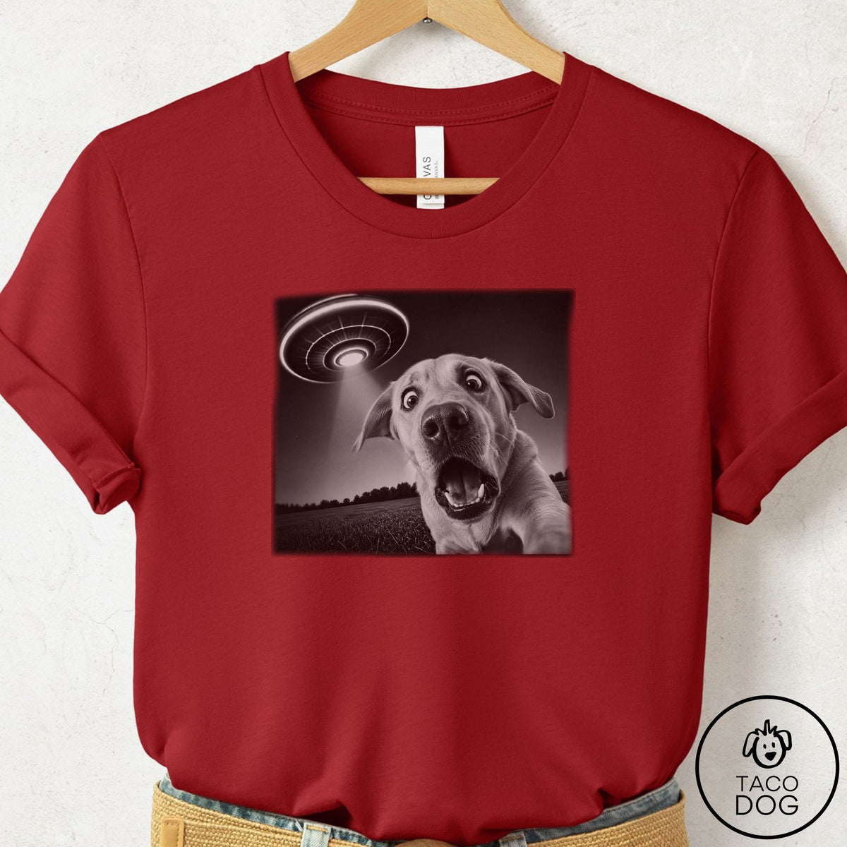 Labrador Retriever Selfie T-Shirt Canvas Red Taco-Dog