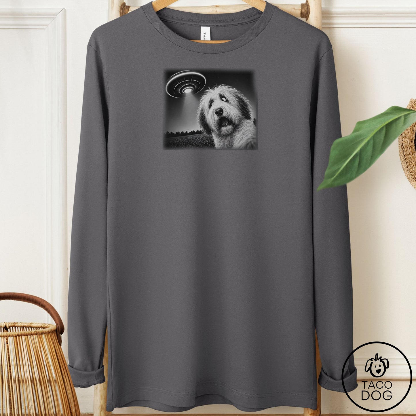 Old English Sheepdog Selfie Long Sleeve Tee