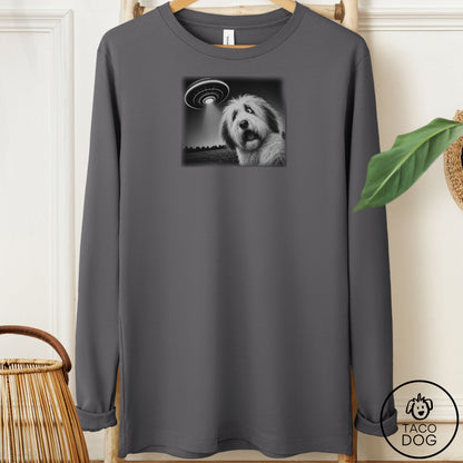Old English Sheepdog Selfie Long Sleeve Tee