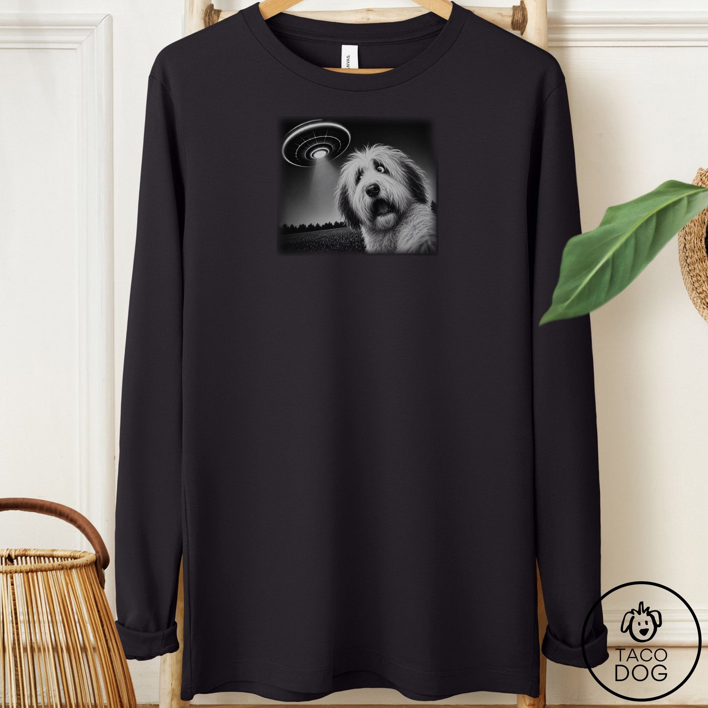 Old English Sheepdog Selfie Long Sleeve Tee