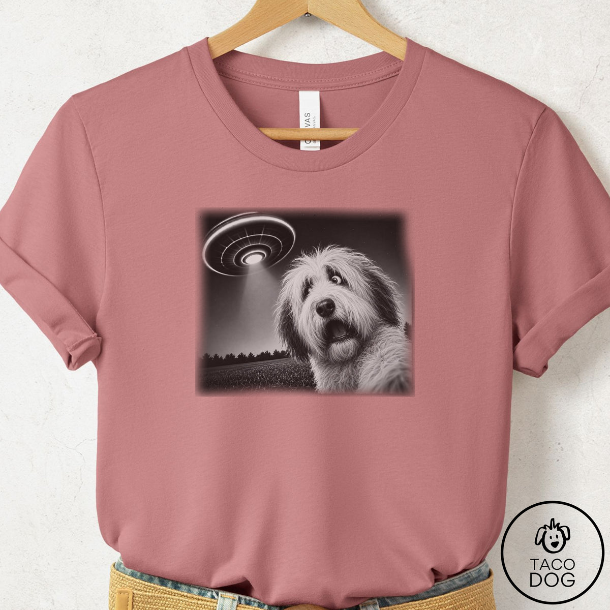 Old English Sheepdog Selfie T-Shirt