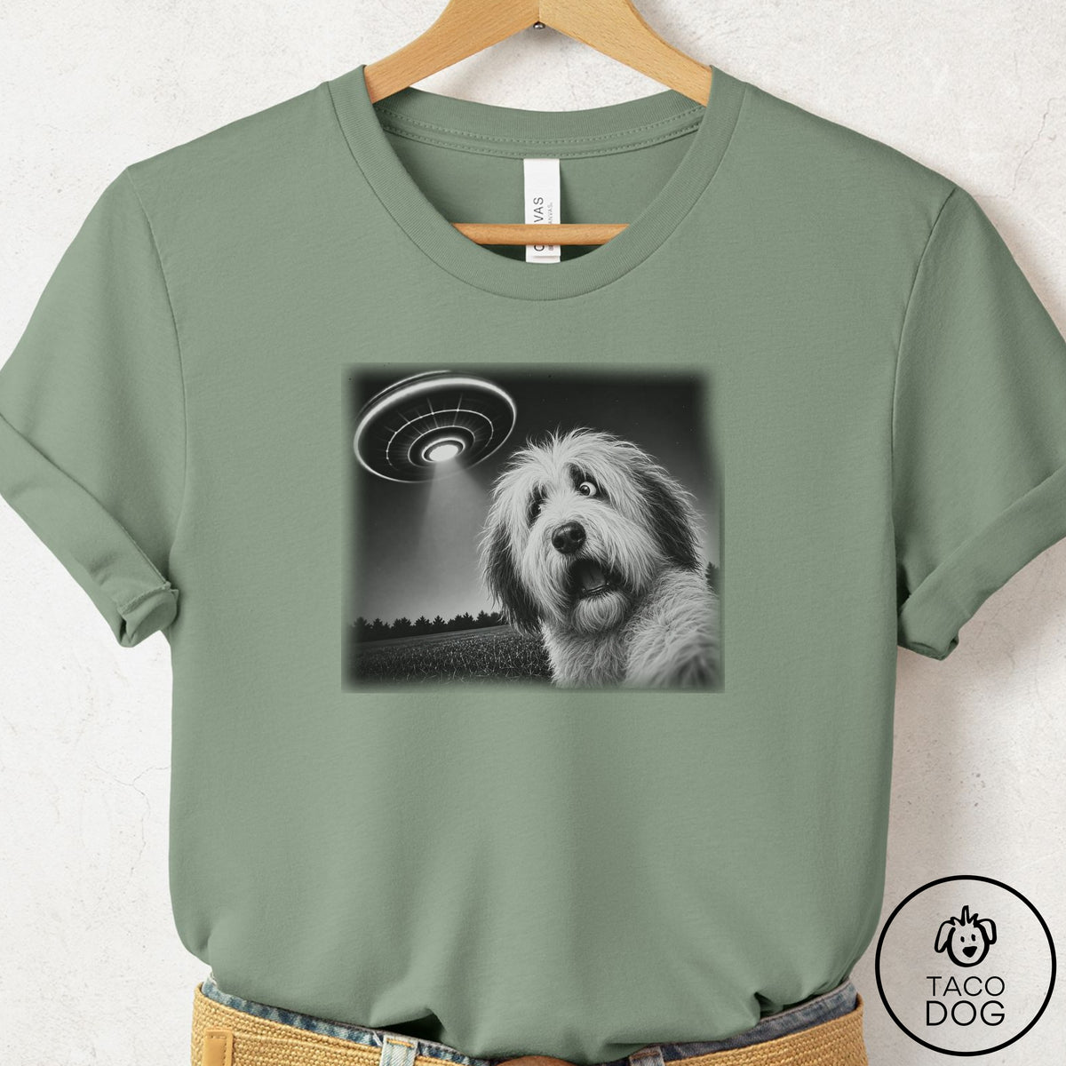 Old English Sheepdog Selfie T-Shirt