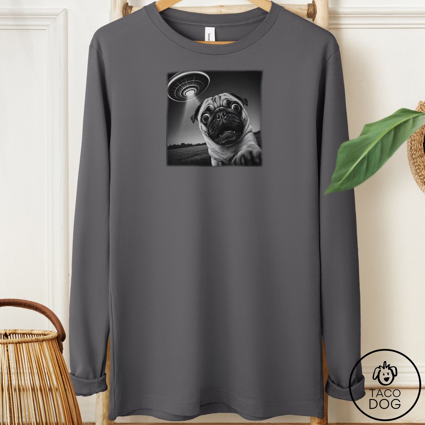 Pug Selfie Long Sleeve Tee