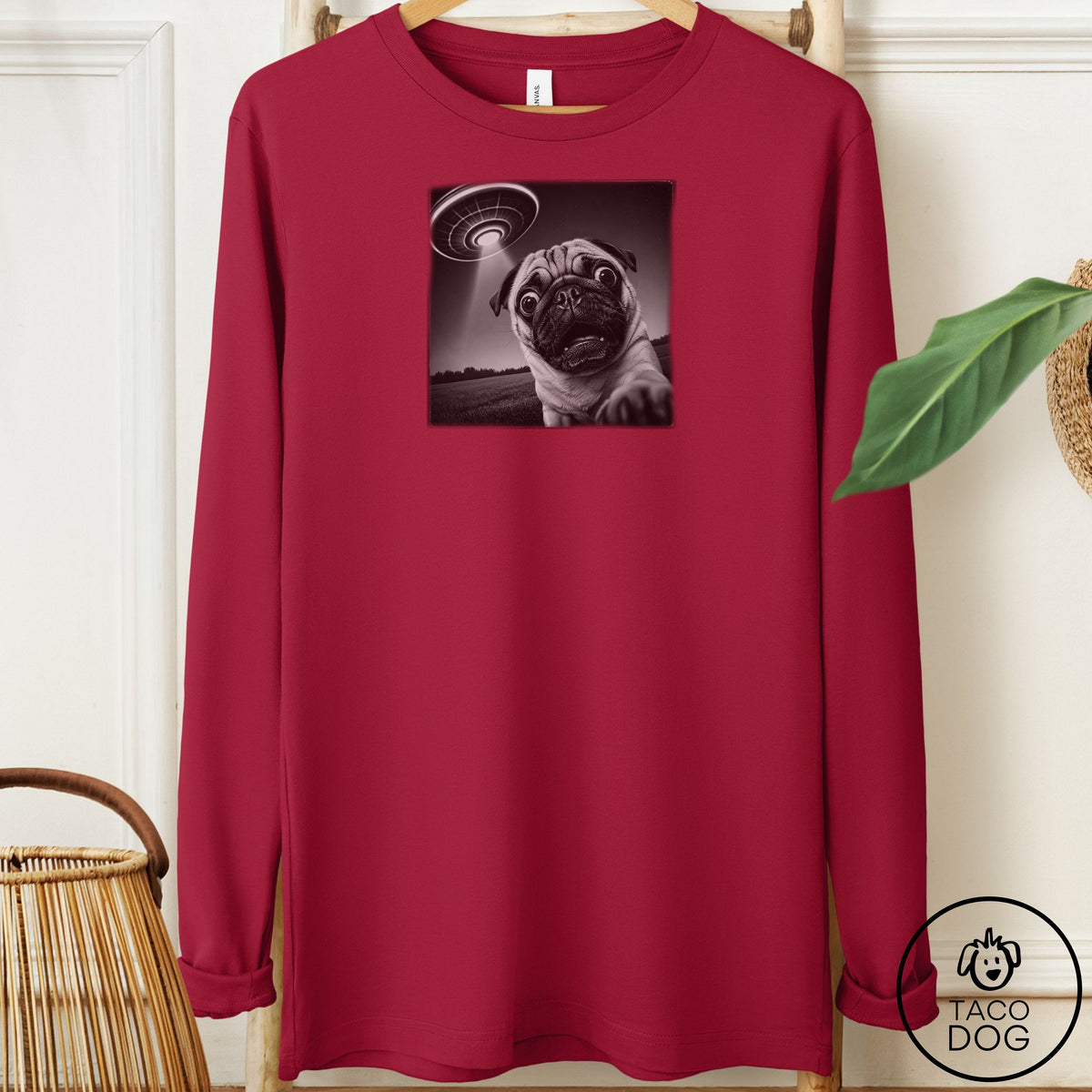 Pug Selfie Long Sleeve Tee