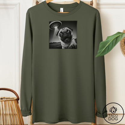 Pug Selfie Long Sleeve Tee