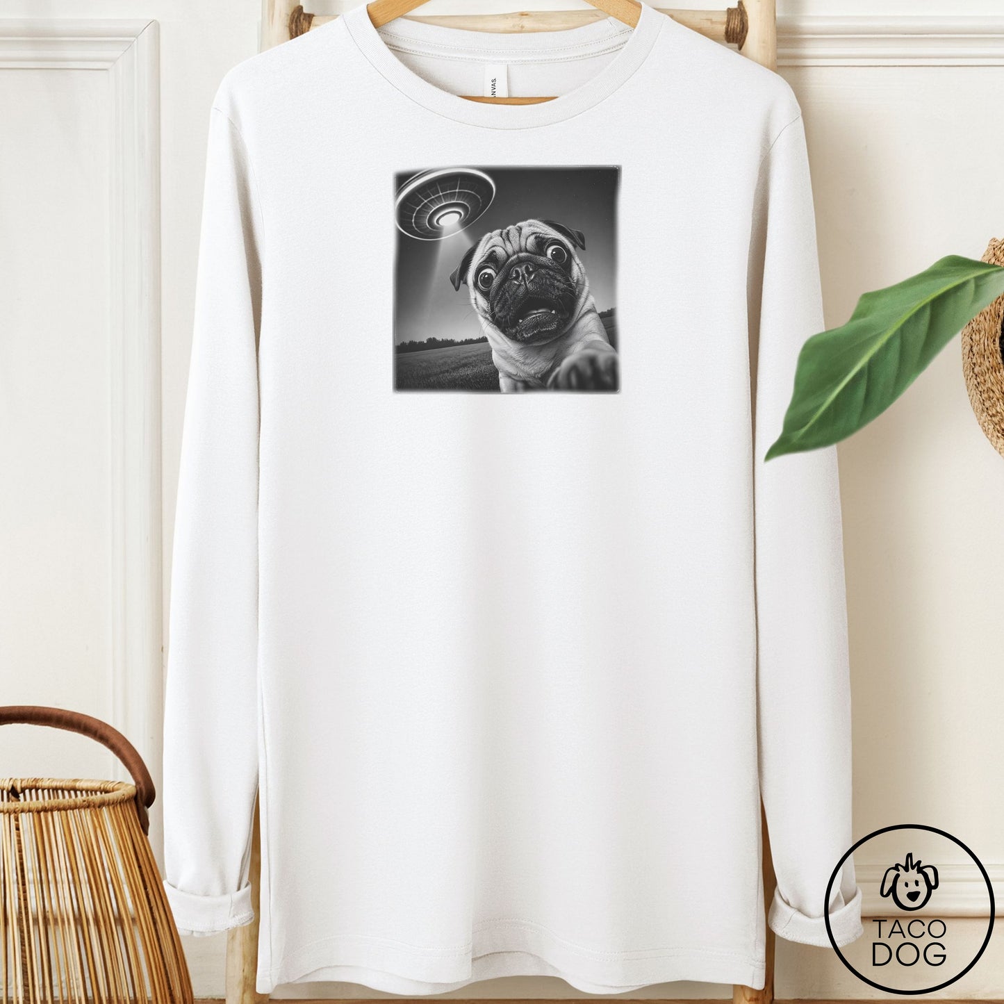 Pug Selfie Long Sleeve Tee
