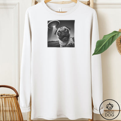 Pug Selfie Long Sleeve Tee