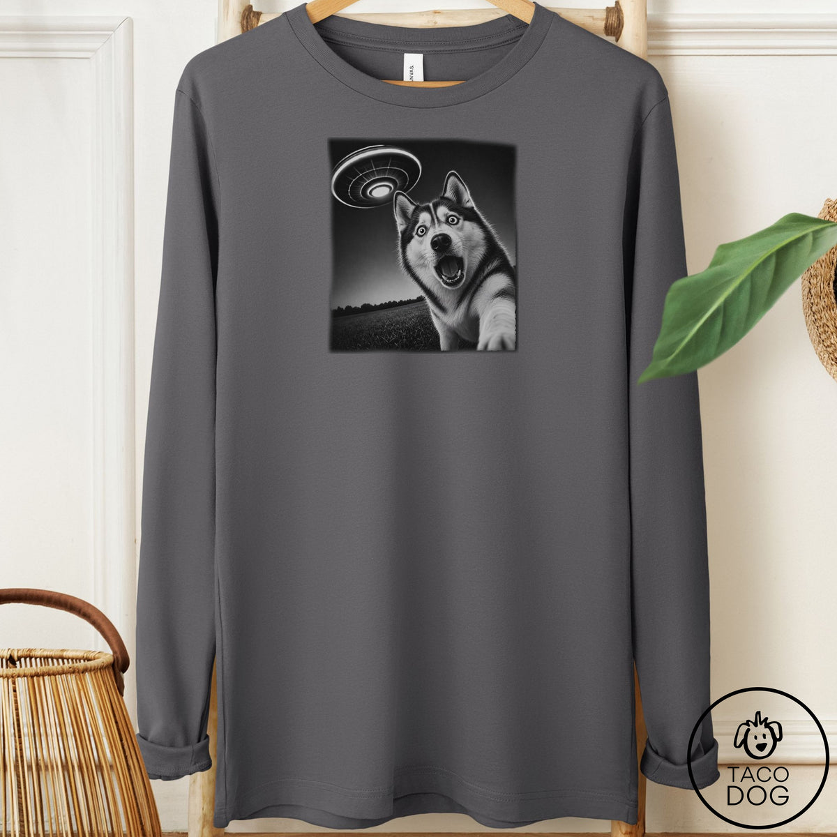 Husky Selfie Long Sleeve Tee