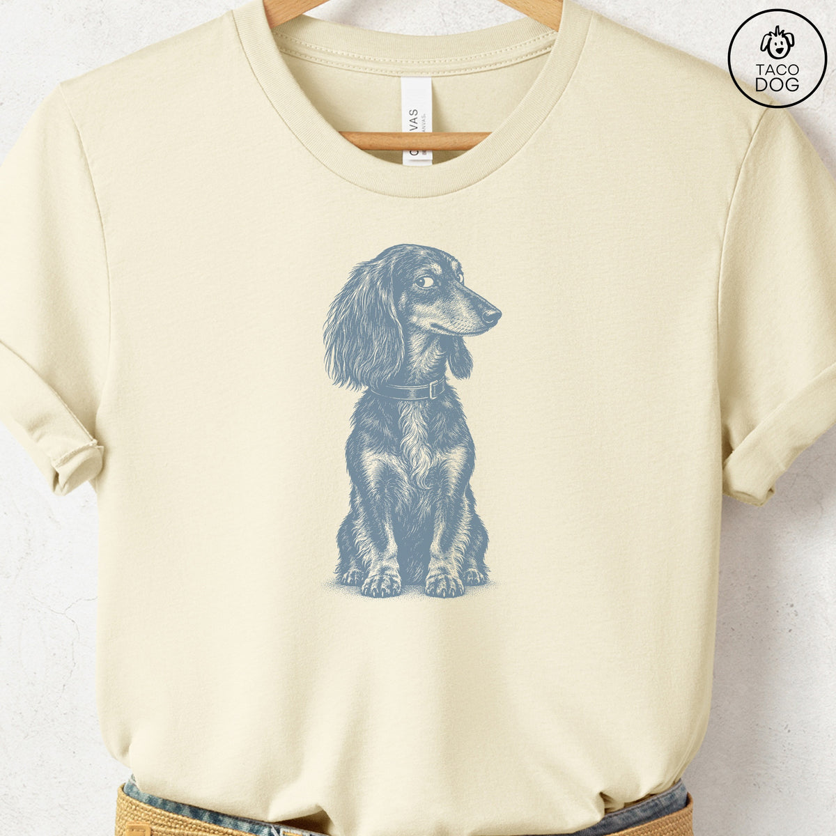 Dachshund Side Eye T-Shirt, design close-up