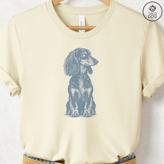 Dachshund Side Eye T-Shirt Natural Taco-Dog
