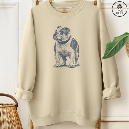 English Bulldog Side Eye Sweatshirt Sand Taco-Dog