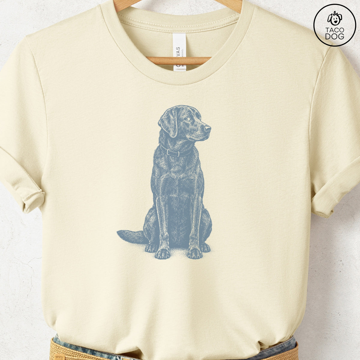 Labrador Retriever Side Eye T-Shirt Natural Taco-Dog
