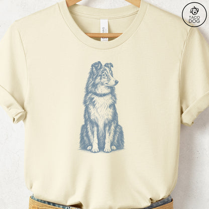 Shetland Sheepdog Side Eye T-Shirt Natural Taco-Dog