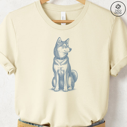 Shiba Inu Side Eye T-Shirt Natural Taco-Dog