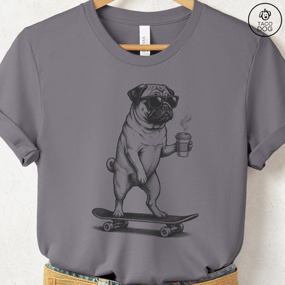 Pug Skateboard T-Shirt Storm S