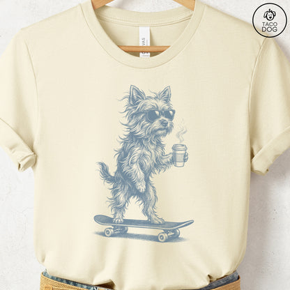 Yorkshire Terrier Yorkie Skateboard T-Shirt Natural S Taco-Dog