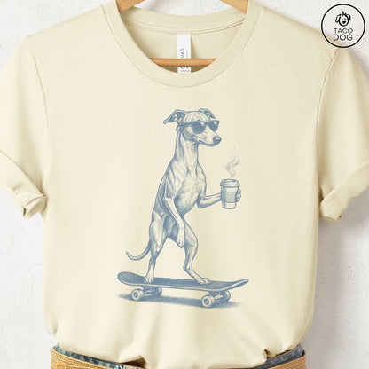Italian Greyhound Whippet Iggy Skateboard T-Shirt Taco-Dog
