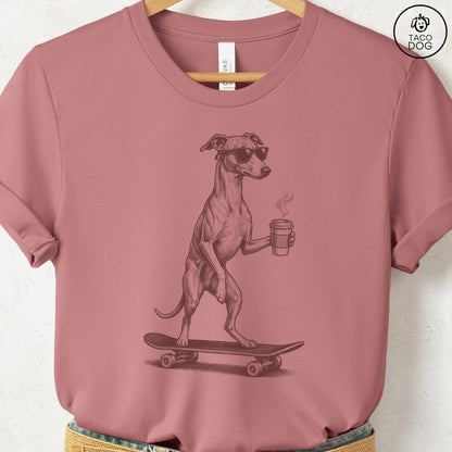 Italian Greyhound Whippet Iggy Skateboard T-Shirt Taco-Dog