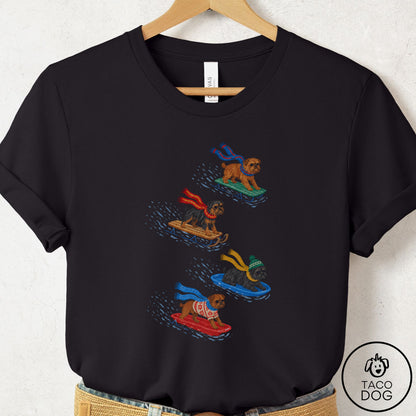 Brussels Griffon Sledding T-Shirt Black Taco-Dog