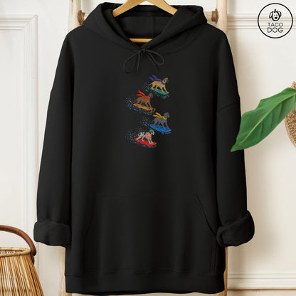 Great Dane Sledding Hoodie Black Taco-Dog