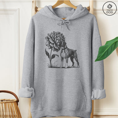 Boxer Smell The Flowers Hoodie Graphite Heather Taco-Dog