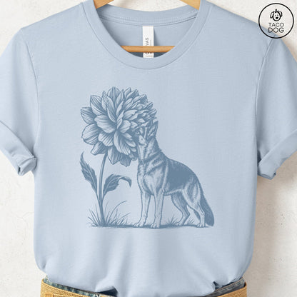German Shepherd Smell The Flowers T-Shirt