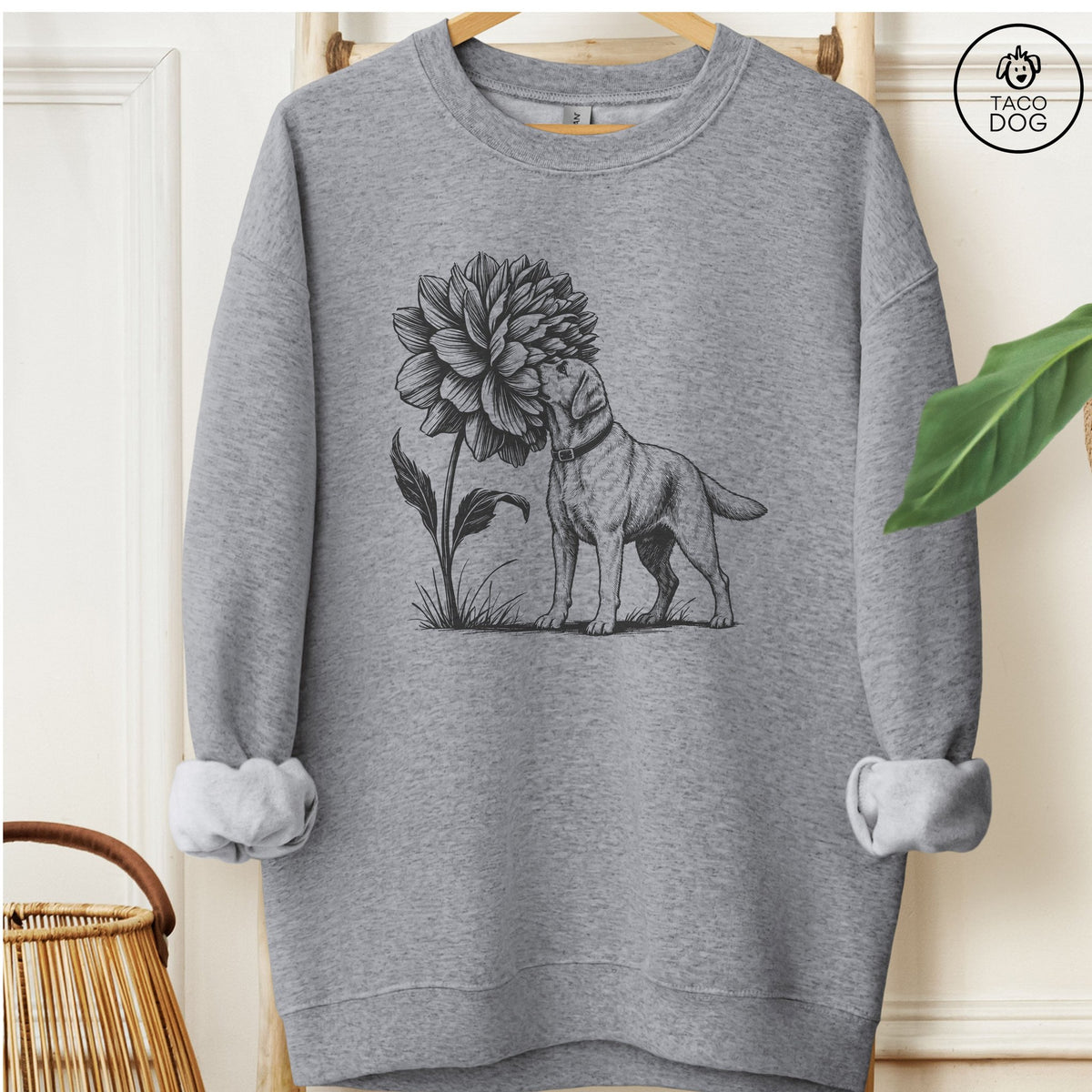 Labrador Retriever Smell The Flowers Sweatshirt
