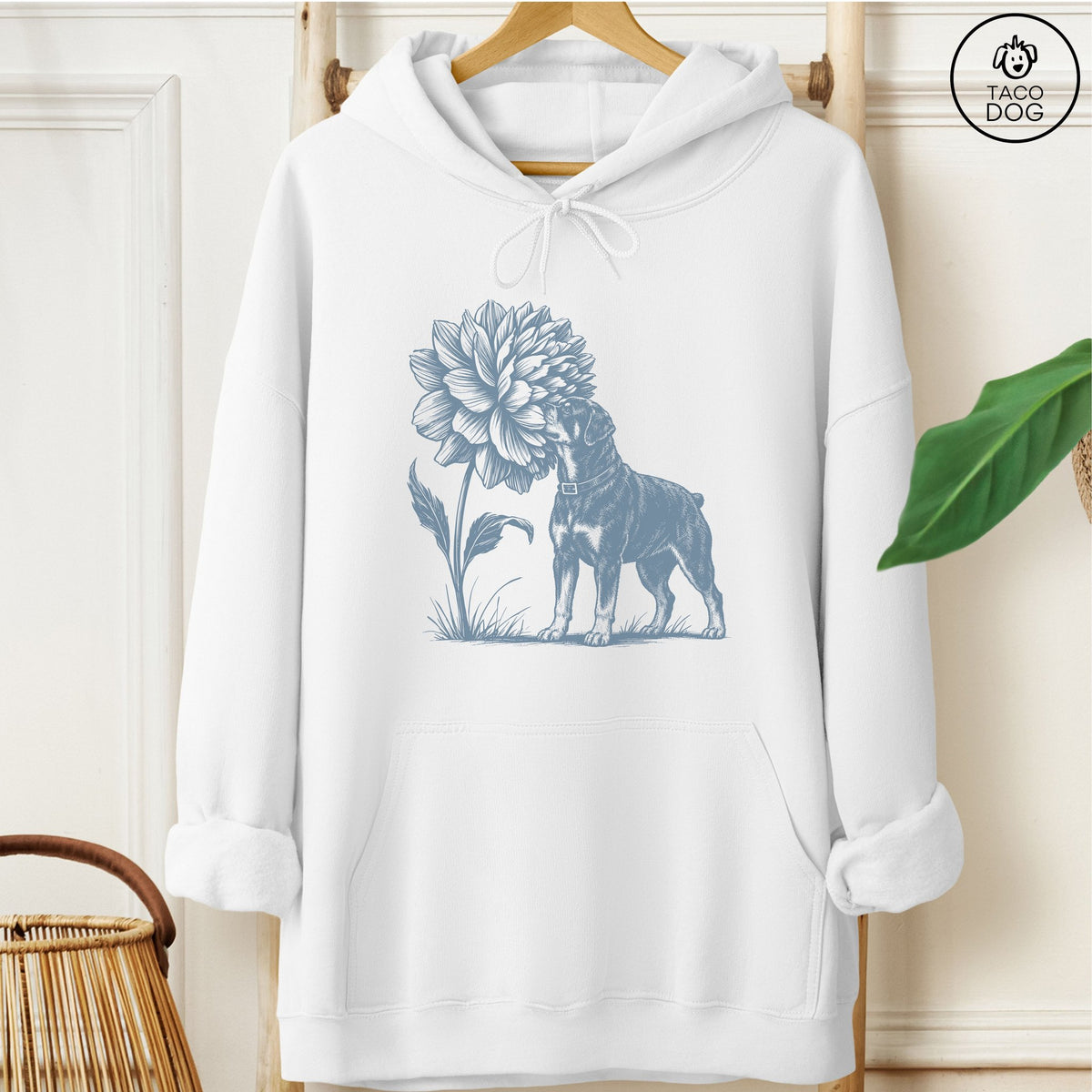 Rottweiler Smell The Flowers Hoodie