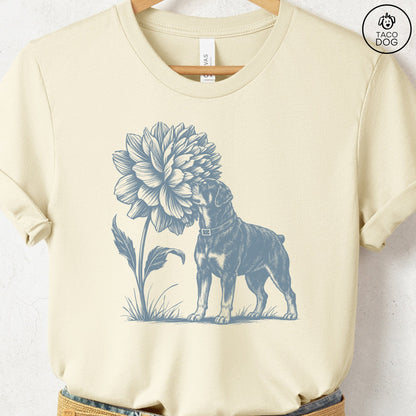 Rottweiler Smell The Flowers T-Shirt