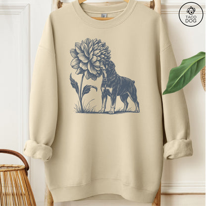 Rottweiler Smell The Flowers Sweatshirt