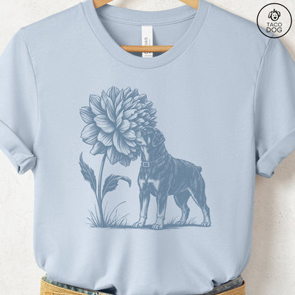 Rottweiler Smell The Flowers T-Shirt