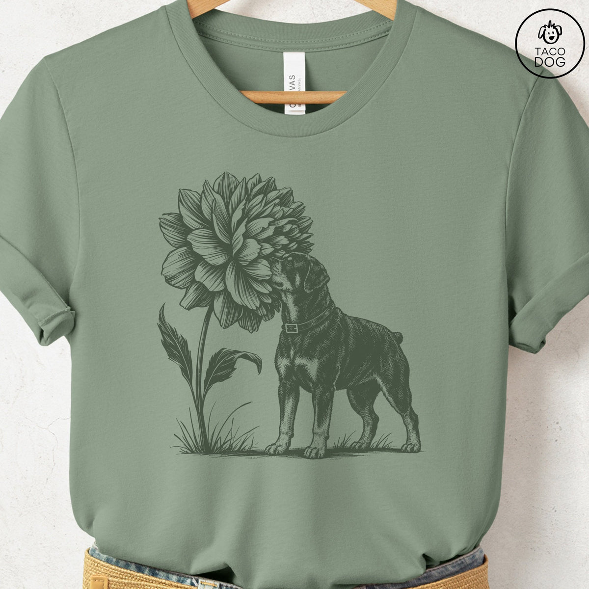 Rottweiler Smell The Flowers T-Shirt