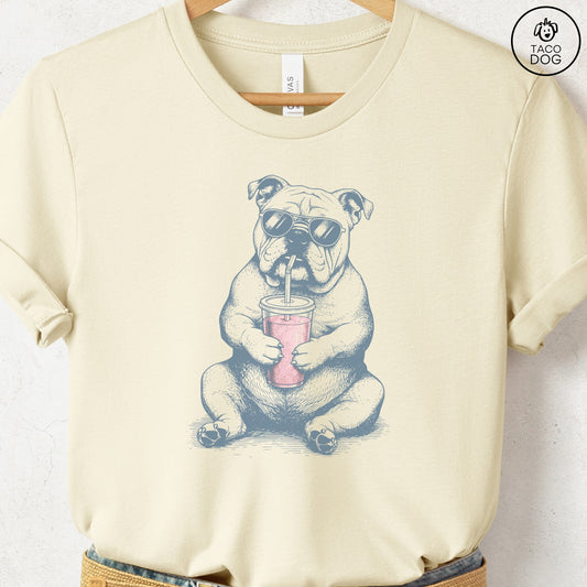 English Bulldog Smoothie T-Shirt Natural S Taco-Dog