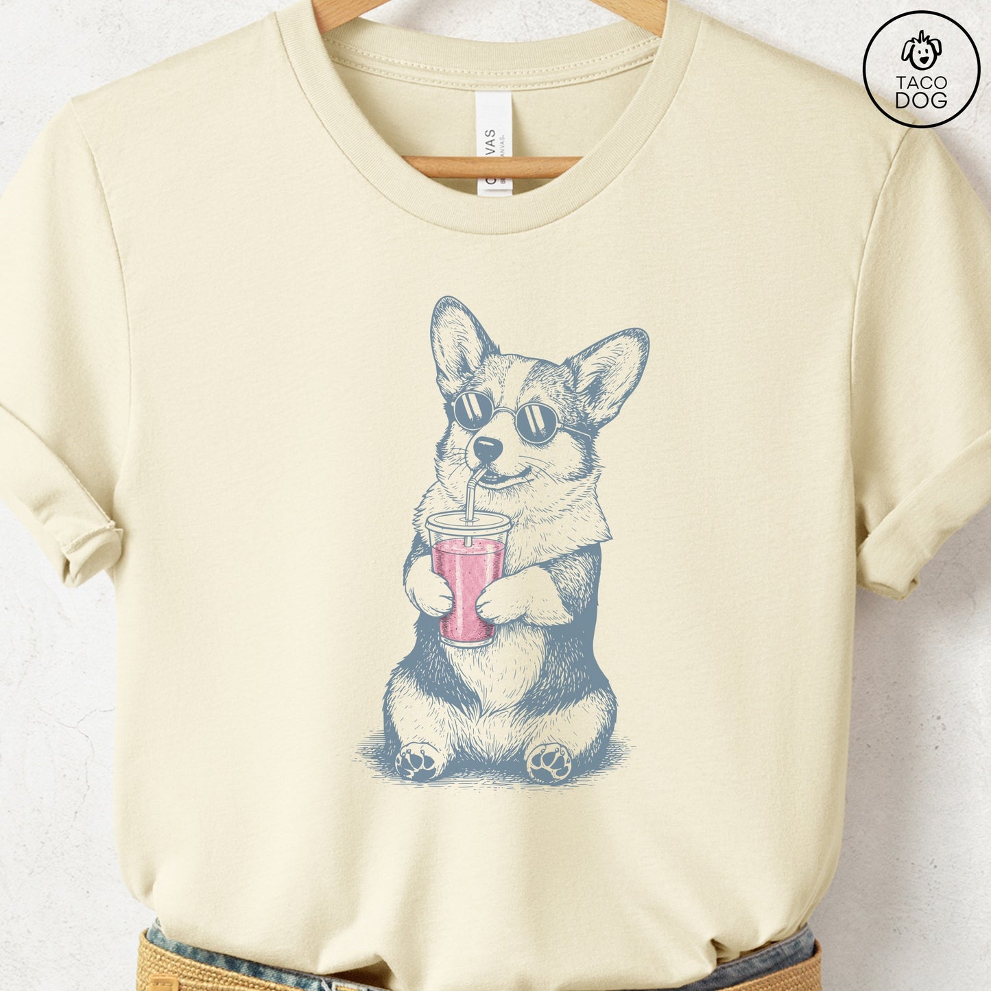 Corgi Smoothie T-Shirt Natural S Taco-Dog