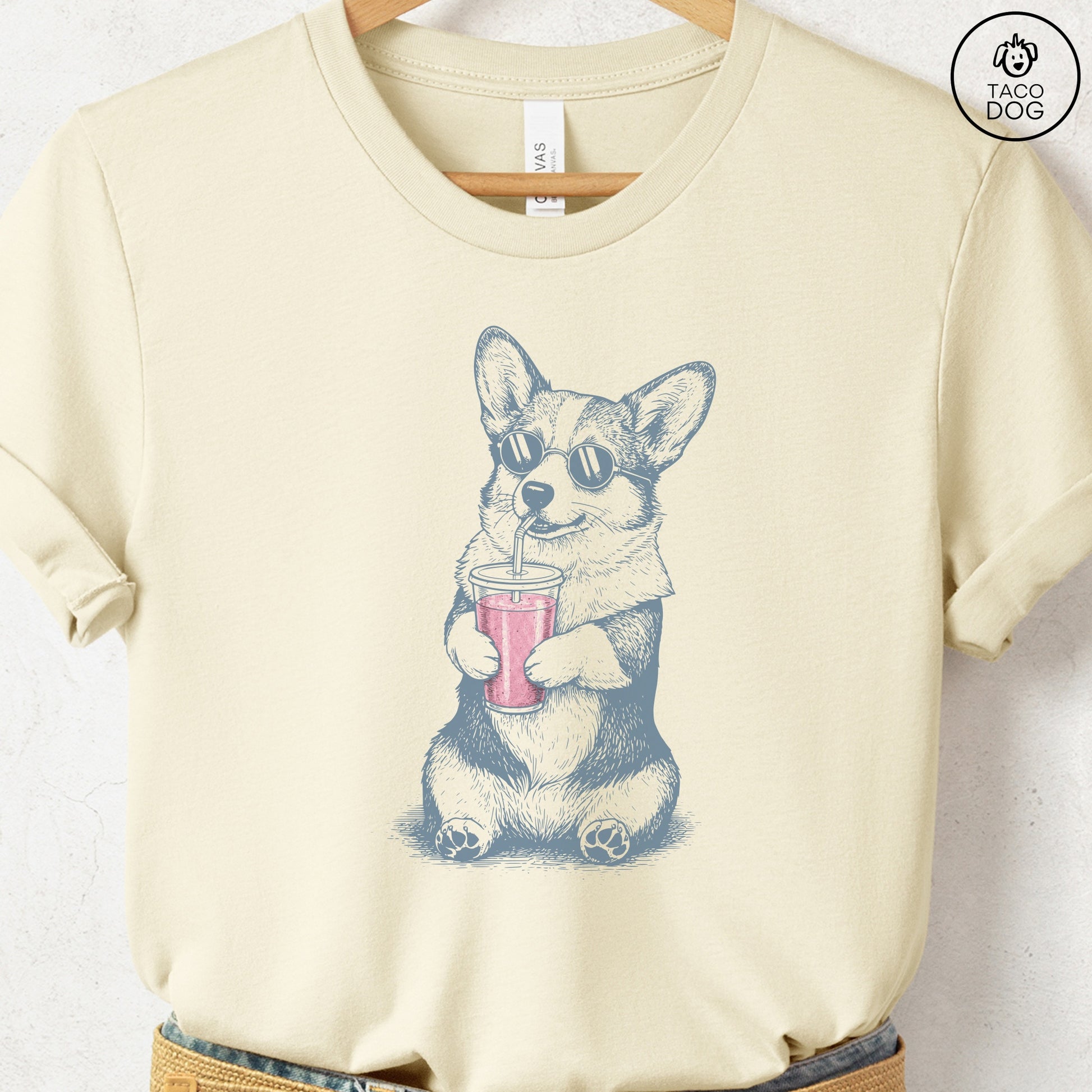 Corgi Smoothie T-Shirt Natural S Taco-Dog