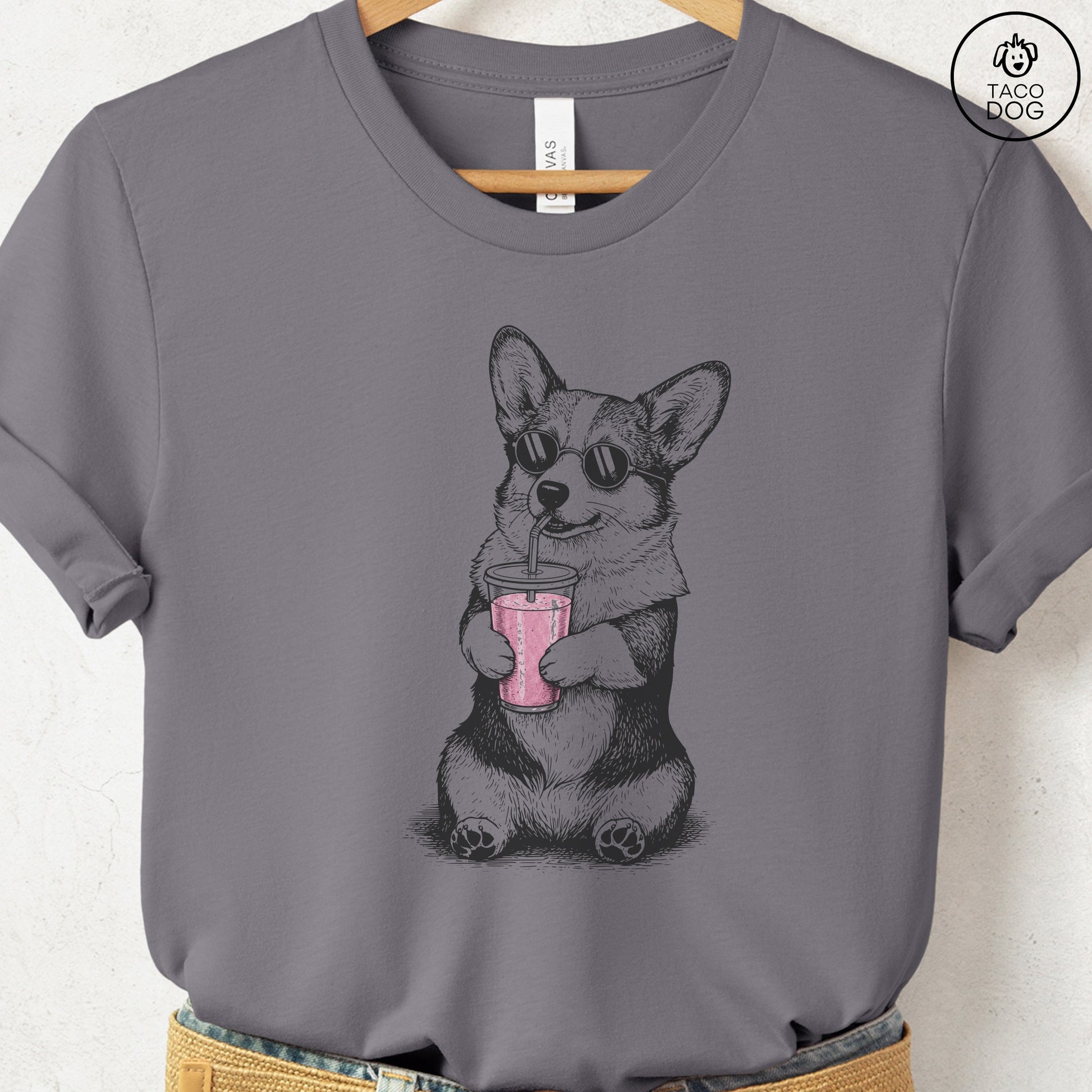 Corgi Smoothie T-Shirt Storm S Taco-Dog