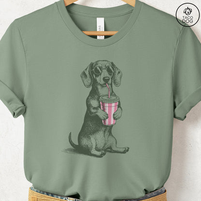 Dachshund Smoothie T-Shirt Sage S Taco-Dog